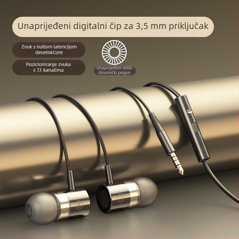 In-ear slušalice Type-C, žičane, 1,2 m kabel, snažan bas, izolacija šuma, model F5-11