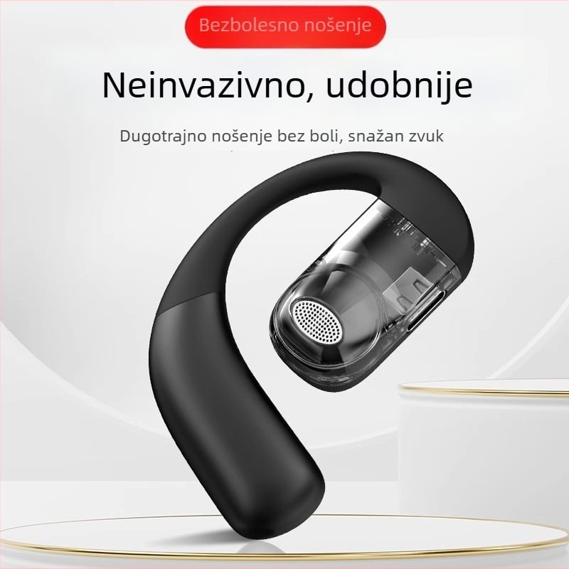 F22 Bežične Bluetooth slušalice, 2024 Novi model, kostna kondukcija, dizajn koji ne ulazi u uho, izuzetno duga trajnost baterije, za nošenje na lijevom ili desnom uhu, za vožnju