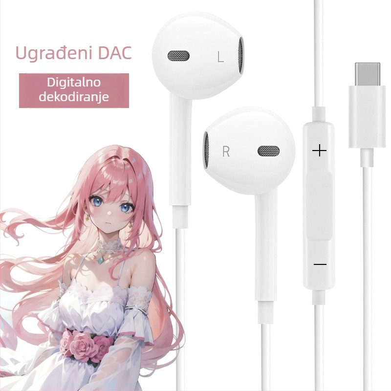 Žične in-ear slušalice s 14,2 mm dinamikom, ugrađeni mikrofon, 3,5 mm priključak, kabel 1,2 m