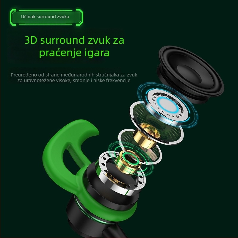 ACZ G4 In-ear gaming slušalice, žične, 3,5 mm L-oblika utikač, mikrofon, 20–2000 Hz