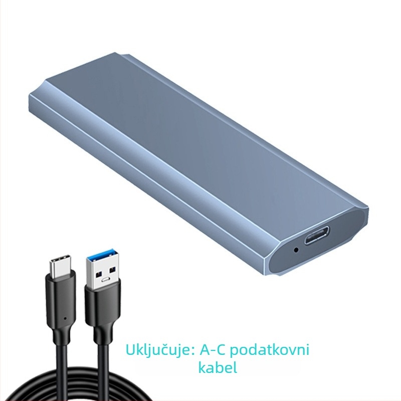 M.2 SSD kućište za NVMe/NGFF/SATA, aluminijsko kućište, podrška do 2TB, brzine prijenosa 10Gbps/5Gbps