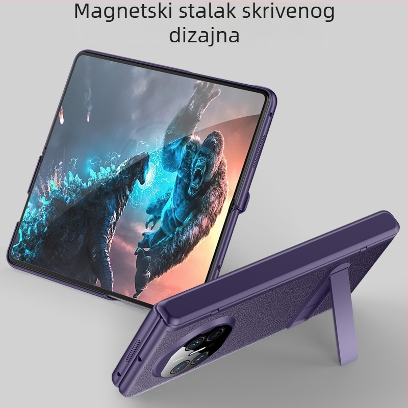 Huawei Mate X5 kožna flip futrola – minimalistički poslovni stil, otporna na padove, odvodi toplinu, otporna na habanje, otporna na otiske prstiju, crna