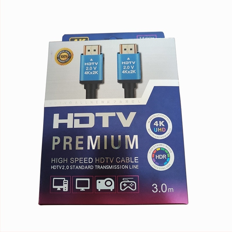 HD-DTV sučelje kabel za PC, 4K2K pri 60 Hz, bakar bez kisika, pozlaćeni konektori, kućište od aluminijske legure, 19+1 jezgra