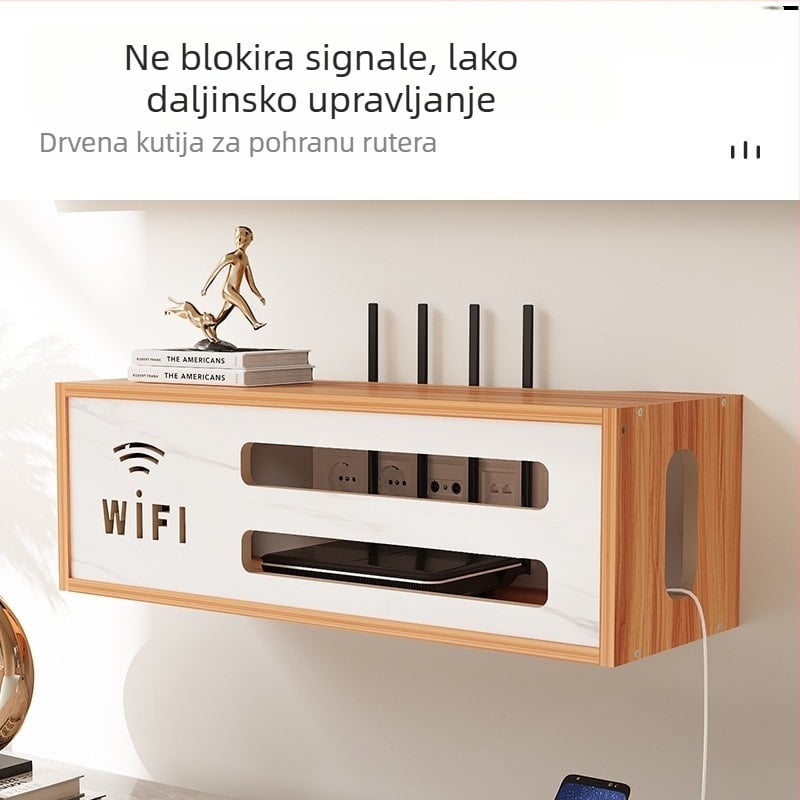 Kutija za pohranu bežičnog usmjerivača, zidni nosač, pletena ratana tkanina, moderan minimalistički stil, organizator za zaštitu od prašine, lansirano ljeto 2016