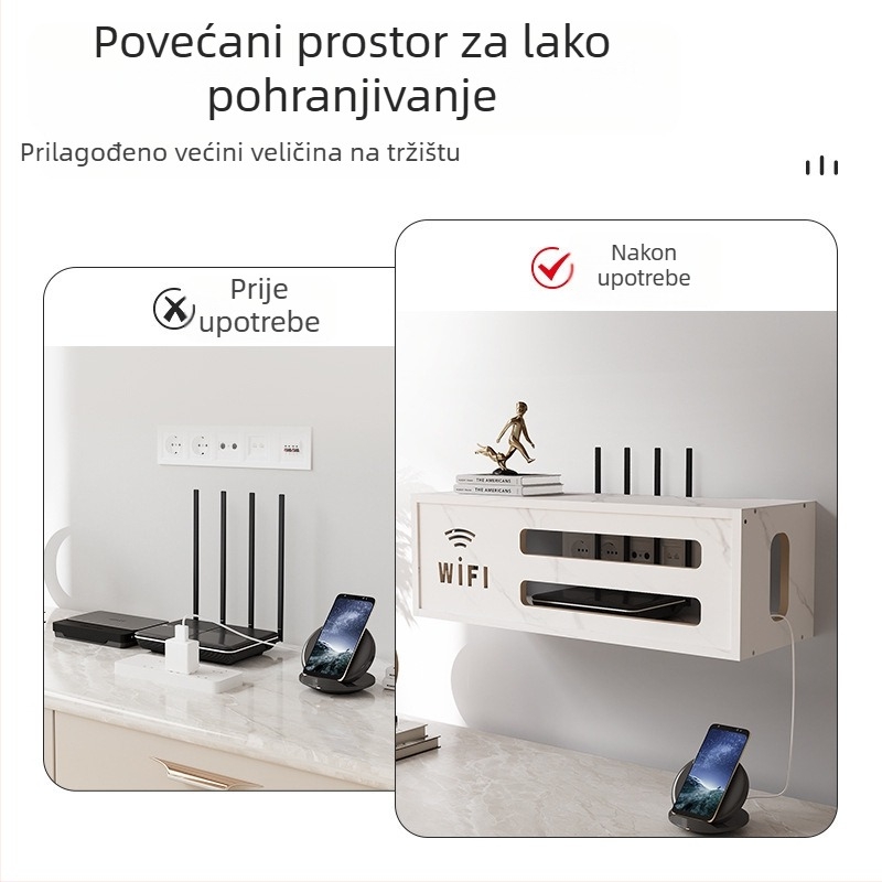 Kutija za pohranu bežičnog usmjerivača, zidni nosač, pletena ratana tkanina, moderan minimalistički stil, organizator za zaštitu od prašine, lansirano ljeto 2016