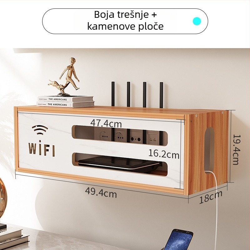 Kutija za pohranu bežičnog usmjerivača, zidni nosač, pletena ratana tkanina, moderan minimalistički stil, organizator za zaštitu od prašine, lansirano ljeto 2016
