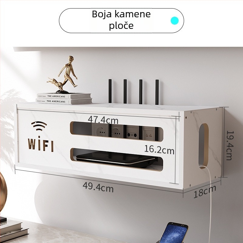 Kutija za pohranu bežičnog usmjerivača, zidni nosač, pletena ratana tkanina, moderan minimalistički stil, organizator za zaštitu od prašine, lansirano ljeto 2016