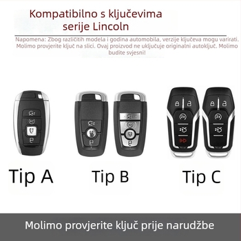Kućište ključa za Lincoln Adventurer, Navigator i Aviator — legura cinka, retro stil, kompatibilno s modelima 24/25