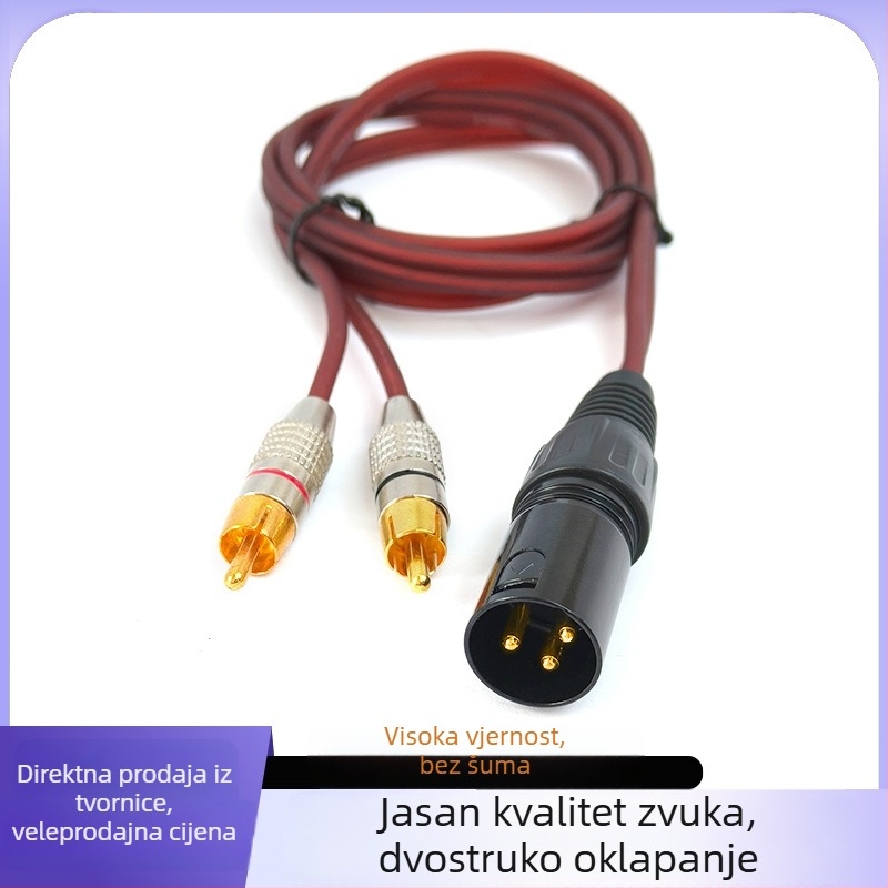 Kabel XLR ženski na XLR muški dvostrani; 6,5 mm na dvostruki RCA kabel; 6,35 mm na dvostruki XLR/RCA kabel jedan prema dva