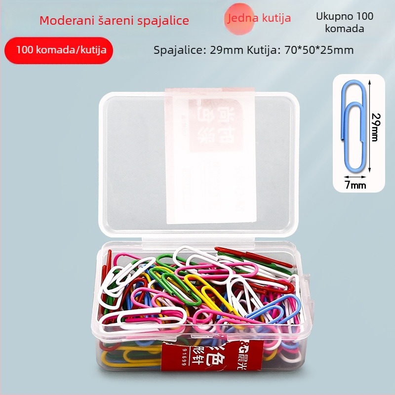 Spajalica za papir u obliku slova U za dokumente, metalna, M&G Morning Light