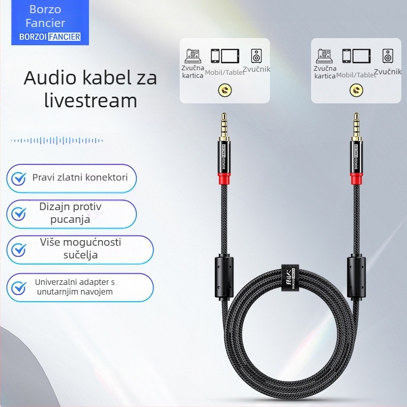 Wolfhound FBCH-YPX audiophile pleteni audio kabel za digitalne uređaje, zlatni konektori, OFC bakreni vodiči, ROHS certificirano