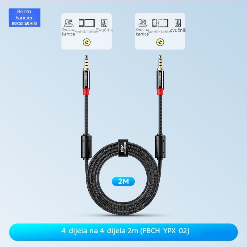 Wolfhound FBCH-YPX audiophile pleteni audio kabel za digitalne uređaje, zlatni konektori, OFC bakreni vodiči, ROHS certificirano