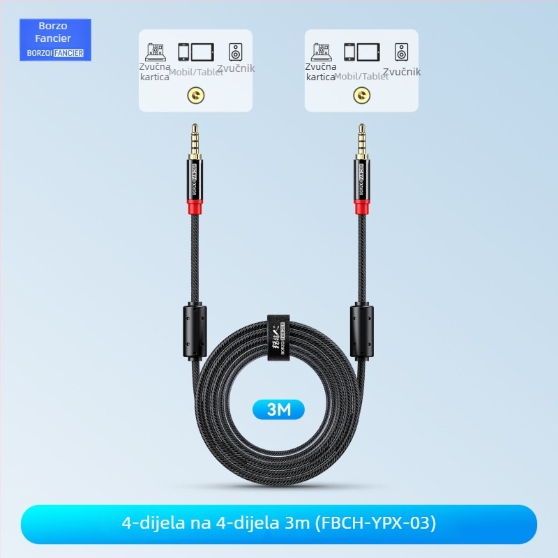 Wolfhound FBCH-YPX audiophile pleteni audio kabel za digitalne uređaje, zlatni konektori, OFC bakreni vodiči, ROHS certificirano