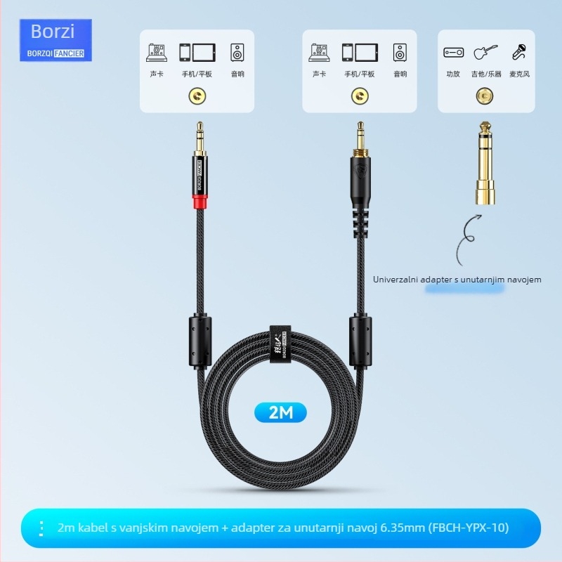 Wolfhound FBCH-YPX audiophile pleteni audio kabel za digitalne uređaje, zlatni konektori, OFC bakreni vodiči, ROHS certificirano