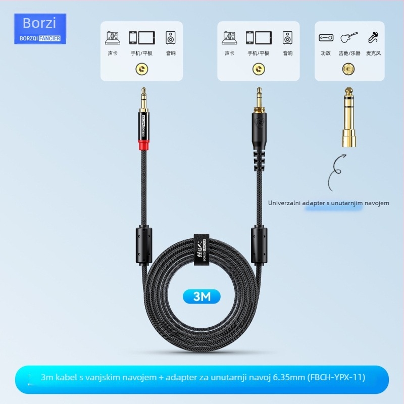 Wolfhound FBCH-YPX audiophile pleteni audio kabel za digitalne uređaje, zlatni konektori, OFC bakreni vodiči, ROHS certificirano
