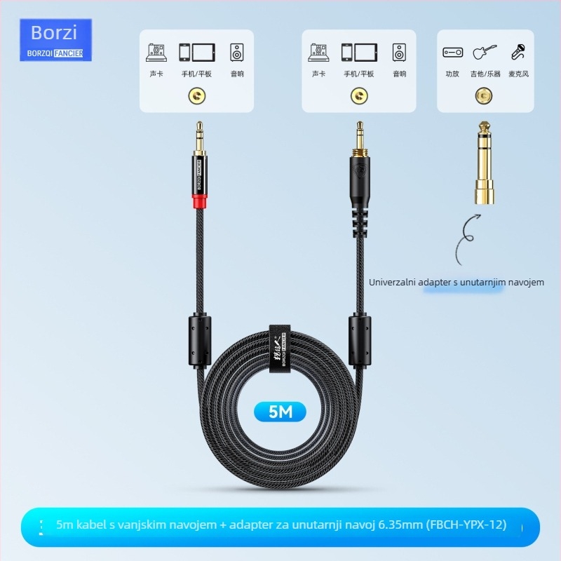 Wolfhound FBCH-YPX audiophile pleteni audio kabel za digitalne uređaje, zlatni konektori, OFC bakreni vodiči, ROHS certificirano