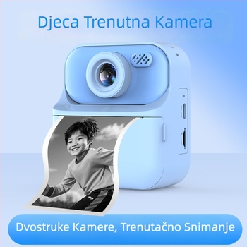 Dječja digitalna kamera s dvostrukom kamerom, 48 MP, HD video, 2,4-inčni LCD, TF kartica za pohranu