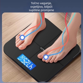 Aux digitalna vaga za tijelo s LCD prikazom, dodirni način rada, raspon težine 0,2–180 kg, kaljeno staklo, model ATZ-30D4C112