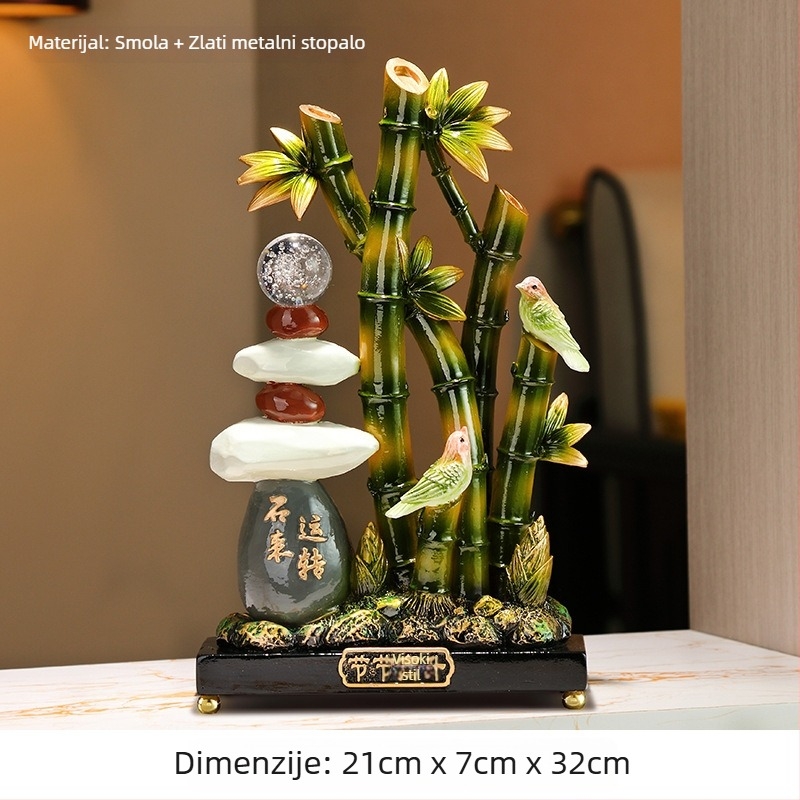 Dekorativna vaza od smole s motivom Welcome Pine – kineski stil, ukras za ulazni prostor za dnevni boravak