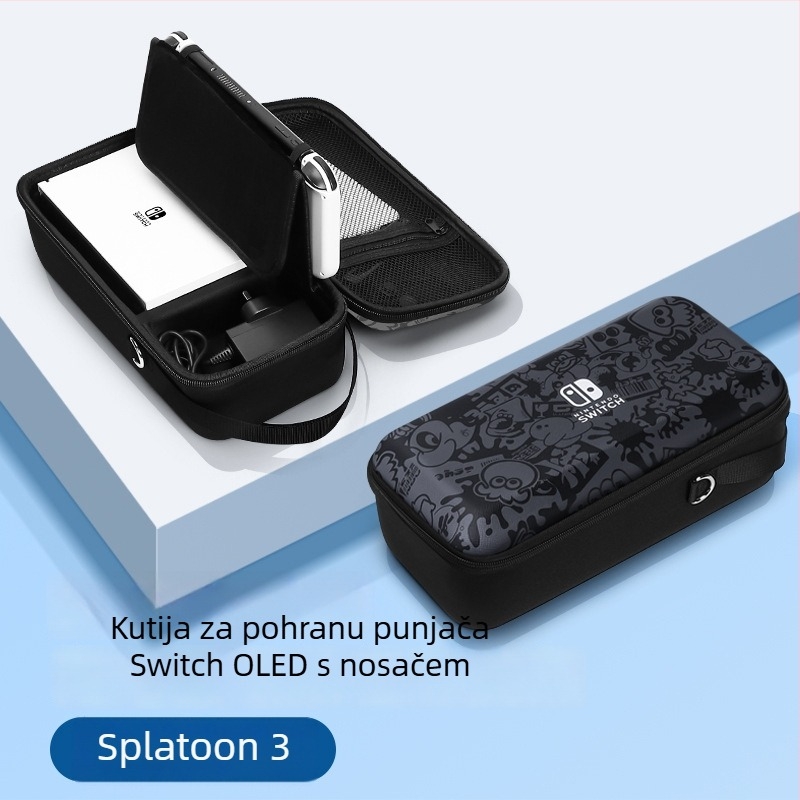 Nintendo Switch torbica za pohranu EVA+PU; kompatibilna s Switch, Switch OLED i Switch Lite; model: Switch; težina 450,5 g