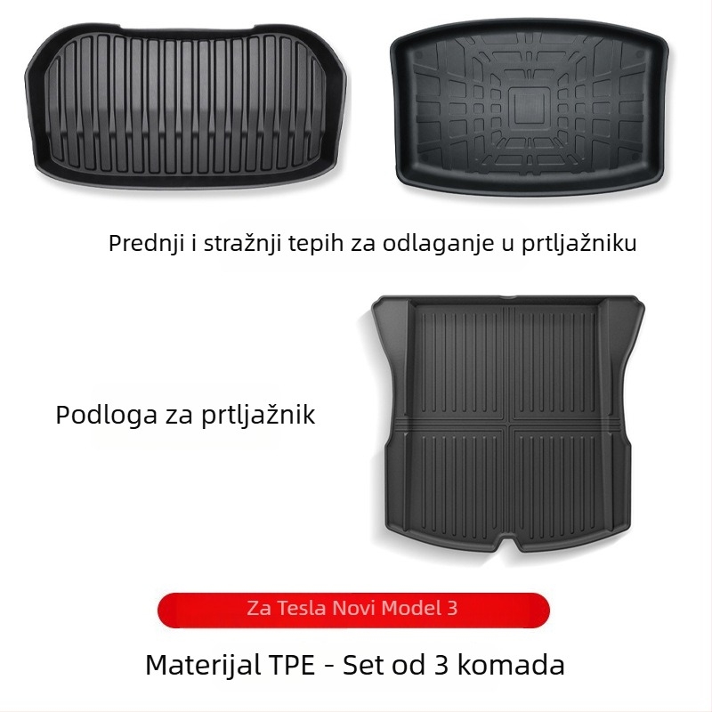 Prednja podloga za prtljažnik za Tesla Model 3/Y – puna pokrivenost, TPE materijal, klasa 92, Guangzhou Mingshi