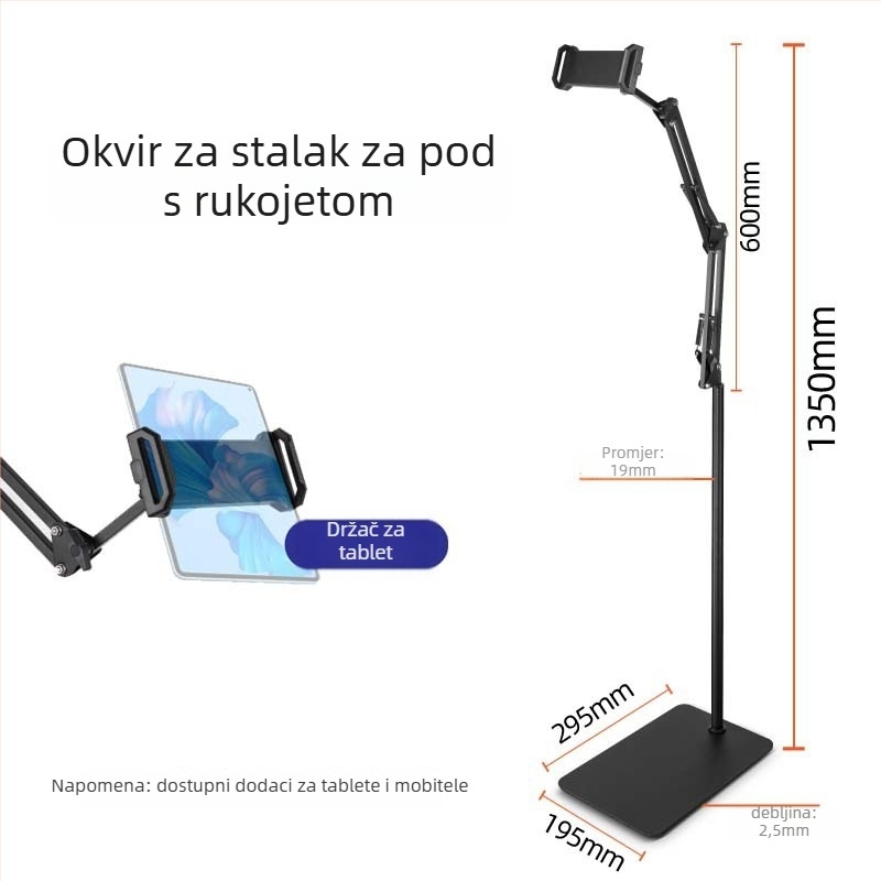 Cantilever stalak za tablet i telefon – legura, univerzalni Lazy Stand, noćni ormarić