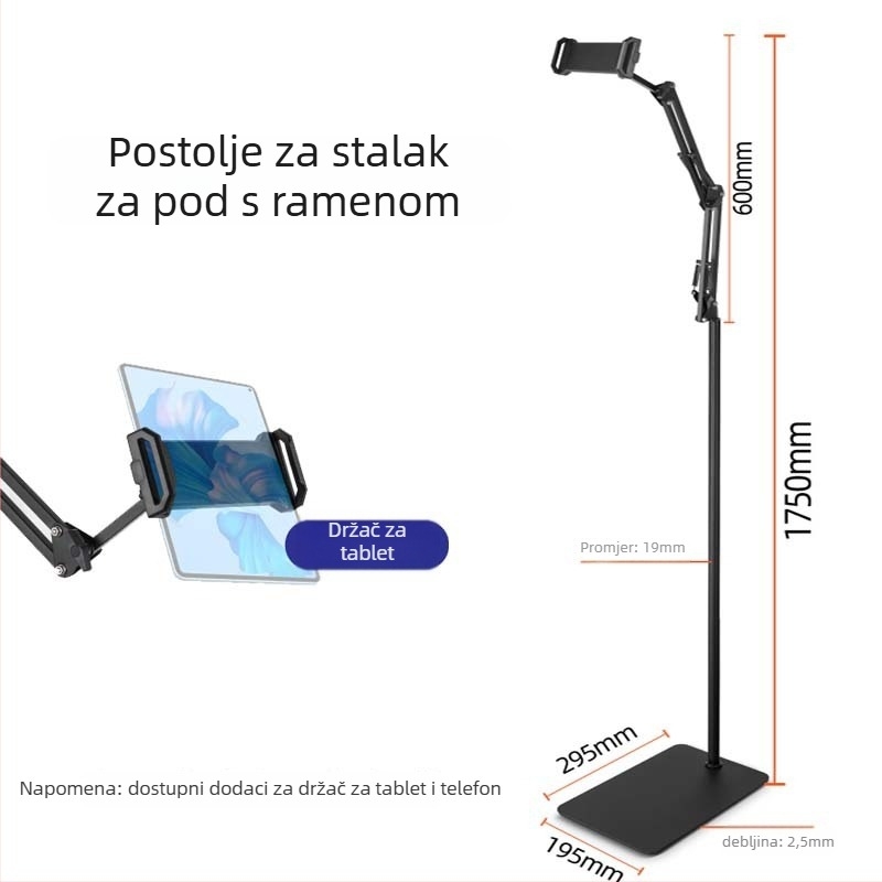 Cantilever stalak za tablet i telefon – legura, univerzalni Lazy Stand, noćni ormarić