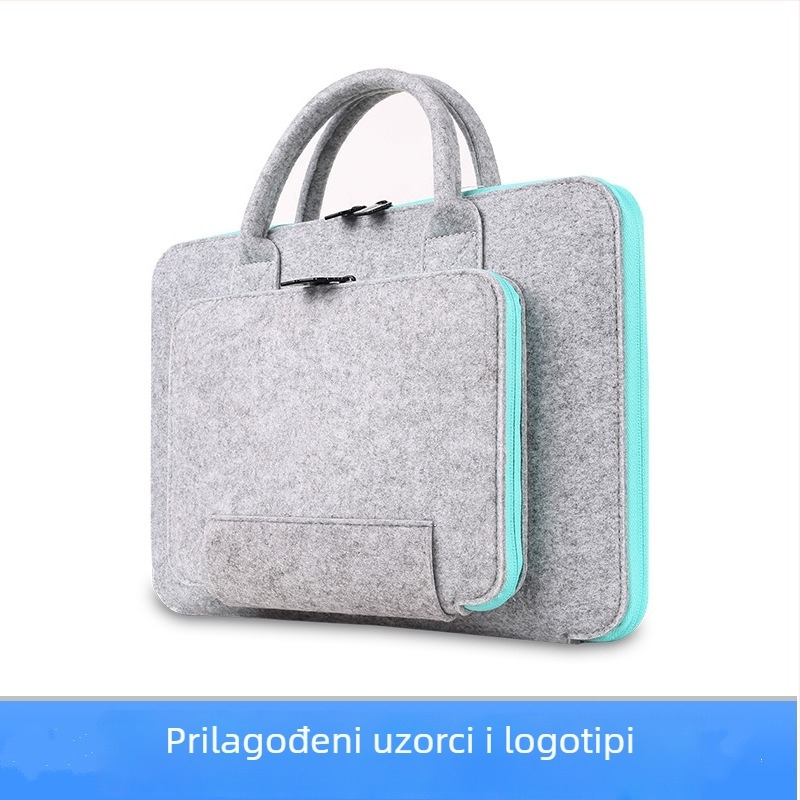 Filc torba za prijenosno računalo s zatvaračem, poliesterska podstava, prilagodljiv model, otpornost na habanje i potres