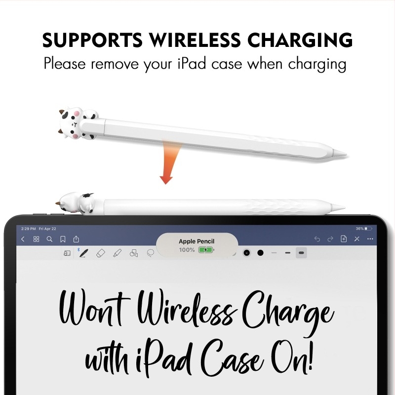 AhaStyle Zaštitni omotač za Apple Pencil — silikon, crtani stil, kompatibilan s Pro/2/1, otpornost na habanje, toplim pritiskanjem proizvedeno