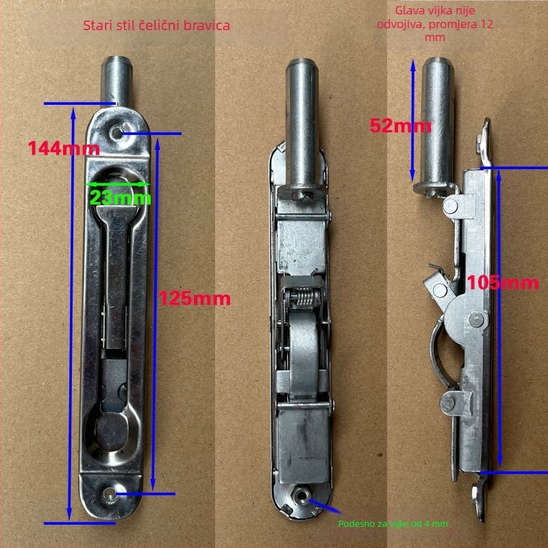 Brava za vrata s leptir mehanizmom od željeza, za kućnu uporabu