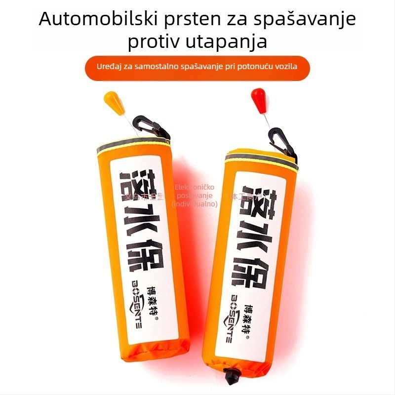 Automatski nadujući automobilni spasi prsten s razbijačem prozora i čekićem, prijenosno sredstvo za spašavanje vozila