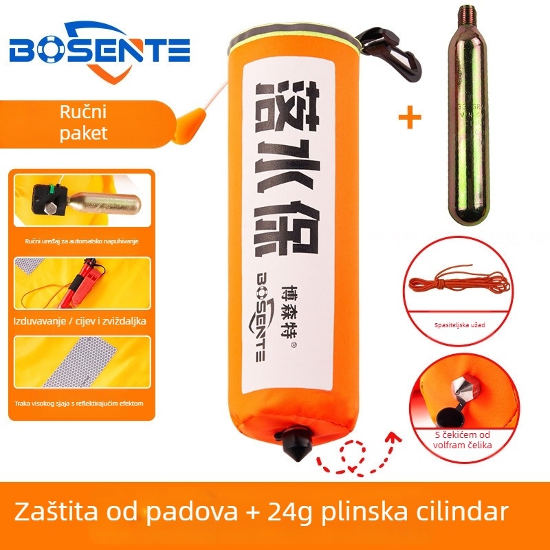 Automatski nadujući automobilni spasi prsten s razbijačem prozora i čekićem, prijenosno sredstvo za spašavanje vozila