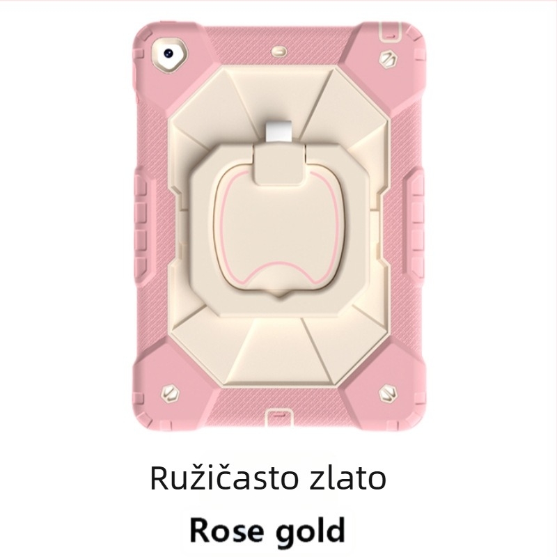 Silikonska zaštitna torbica s rotirajućim stalkom za iPad Pro 11 (2025), otporna na padove, s naramenicom; kompatibilna s iPad Air 7/6/4/5 (9,7 inča)