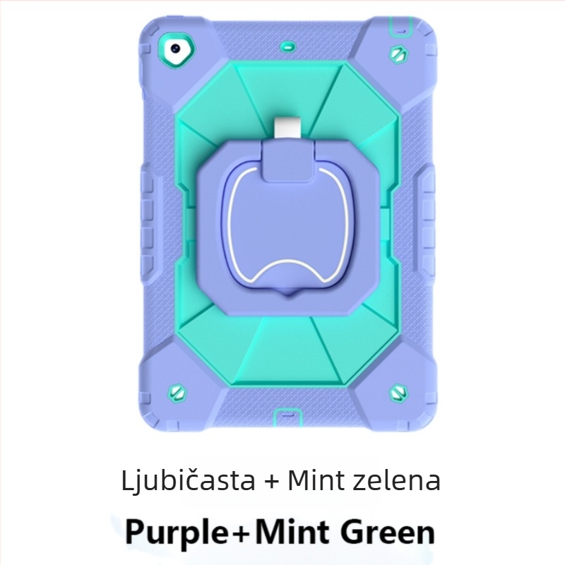 Silikonska zaštitna torbica s rotirajućim stalkom za iPad Pro 11 (2025), otporna na padove, s naramenicom; kompatibilna s iPad Air 7/6/4/5 (9,7 inča)