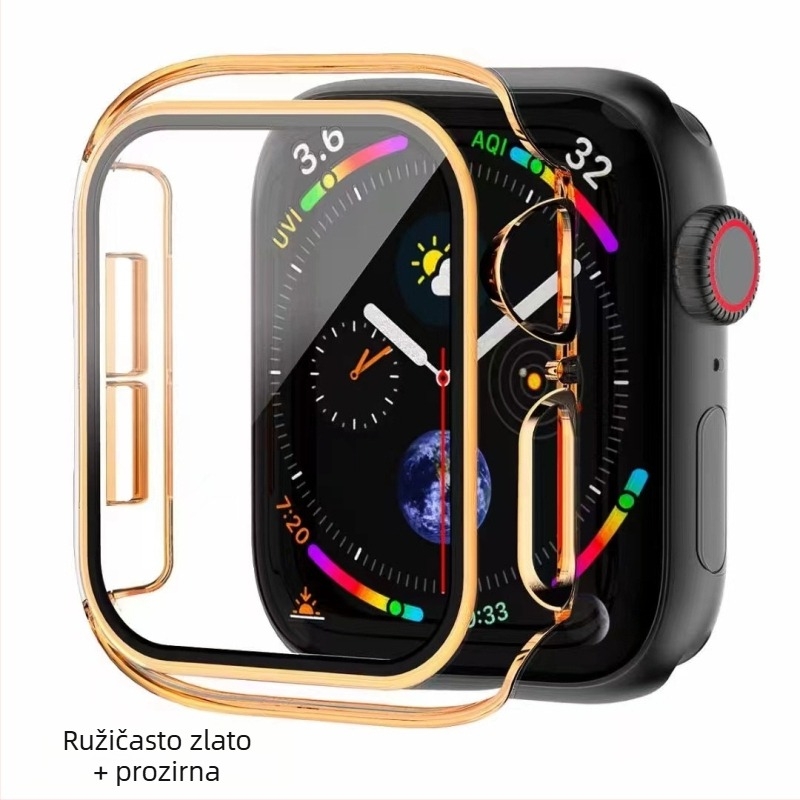 Dvobojna zaštitna kućišta za Apple Watch S10/98 s graviranim dizajnom i integriranim kaljenim staklom