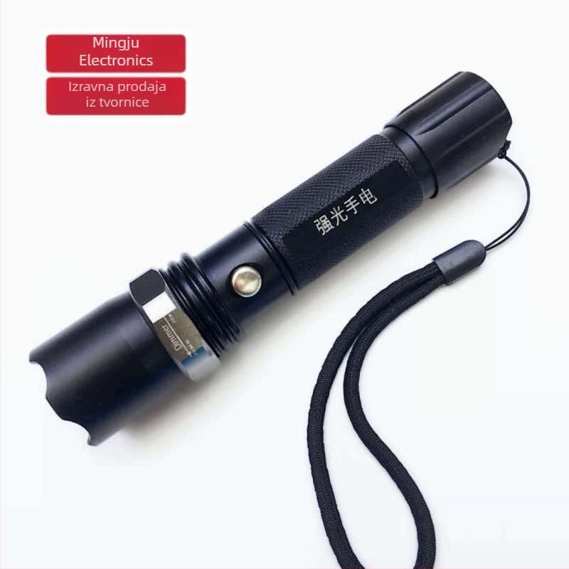 LED čelna lampa s aluminijskom legurom, mehanički zum, 5W, 4200mAh rechargeable baterija, 360° rotacija