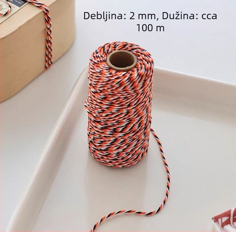 Pamukani konac za omatanje poklona i ukrašavanje čestitke | Materijal: pamuk nit | Marka: Miao bao
