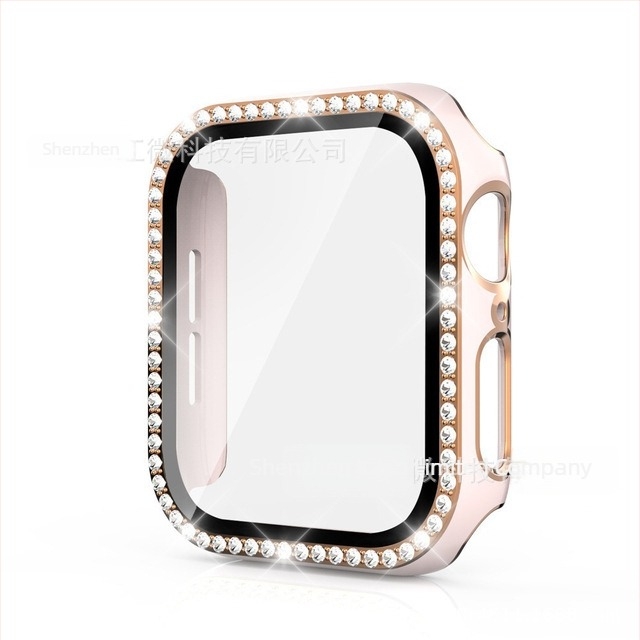 Kryt Apple Watch s dvobojnim laser graviranjem i jednim dijamantom, s integriranim PC kućištem i zaštitnim filmom za zaslon