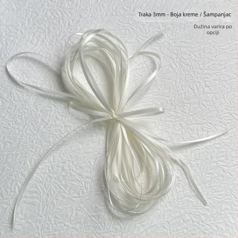 Dvostruka satenska traka za kosu – poliester velur materijal, mašna ukras