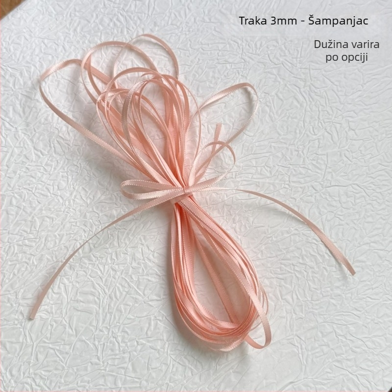 Dvostruka satenska traka za kosu – poliester velur materijal, mašna ukras