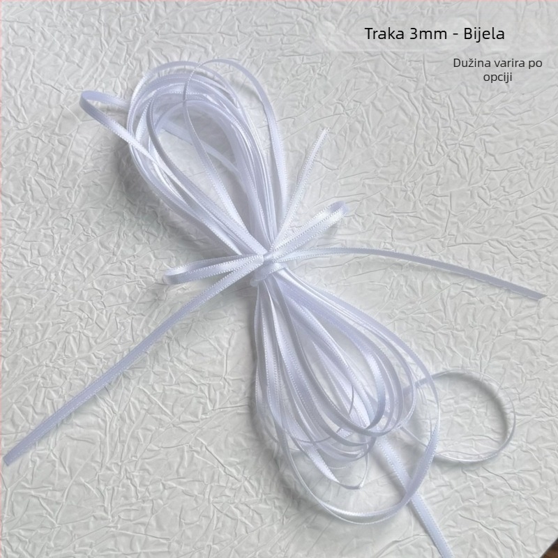 Dvostruka satenska traka za kosu – poliester velur materijal, mašna ukras