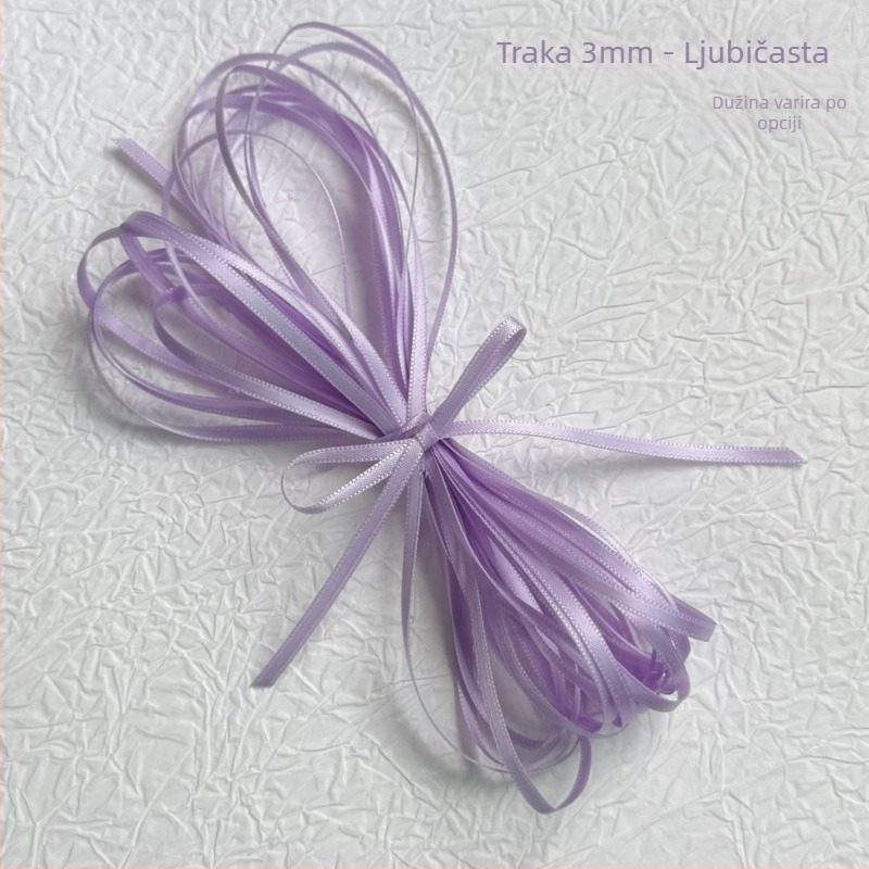 Dvostruka satenska traka za kosu – poliester velur materijal, mašna ukras