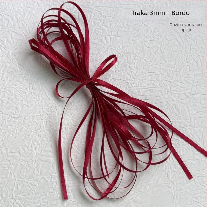 Dvostruka satenska traka za kosu – poliester velur materijal, mašna ukras