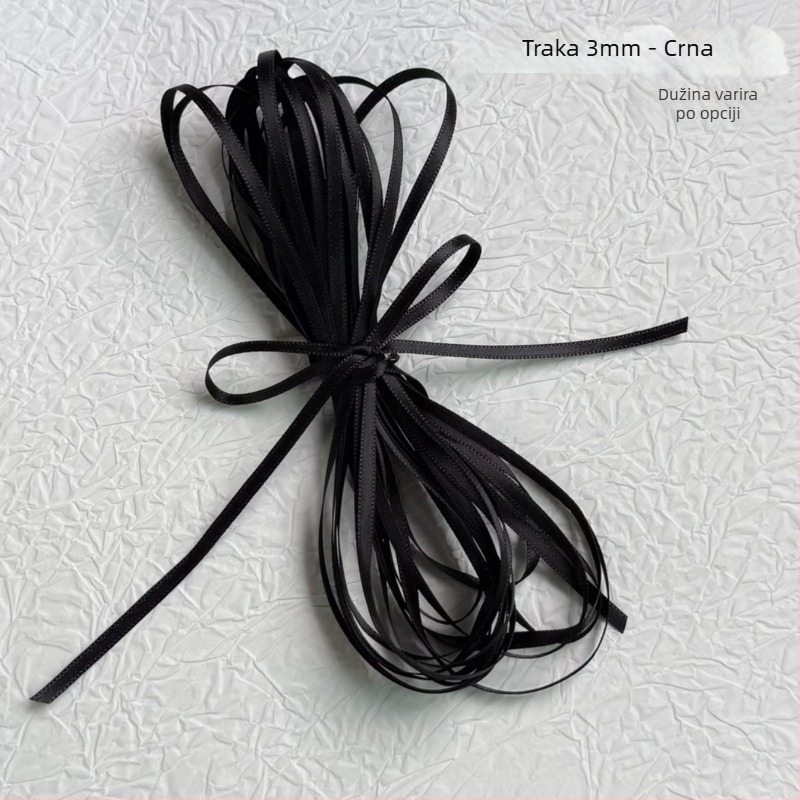 Dvostruka satenska traka za kosu – poliester velur materijal, mašna ukras