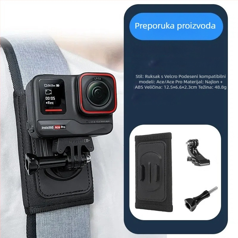 Dodatna oprema za kameru Insta360 Ace Pro 2 – kaiš za glavu, kaiš za prsa, klip za ruksak, nosač za motocikl
