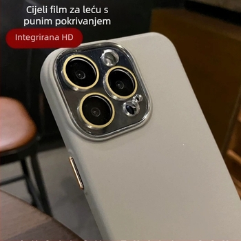 Ye Rong tekući silikon kućište za iPhone 11–14 seriju (Pro/Pro Max), potpuno pokriće, otpornost na padove, zaštita leće filmskim zaštitnim filmom