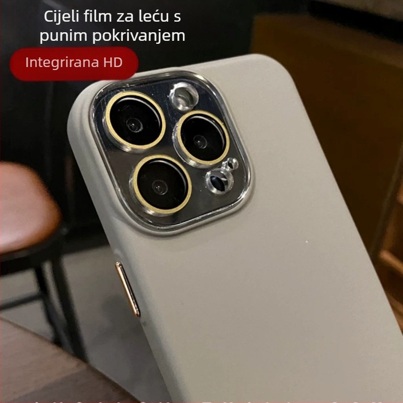 Ye Rong tekući silikon kućište za iPhone 11–14 seriju (Pro/Pro Max), potpuno pokriće, otpornost na padove, zaštita leće filmskim zaštitnim filmom