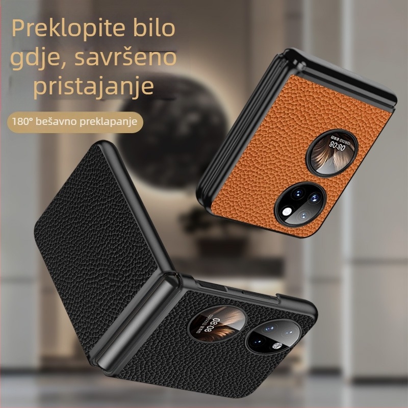 Pocket2 fut Huawei P50s, preklopna zaštita od prave kože s liči uzorkom