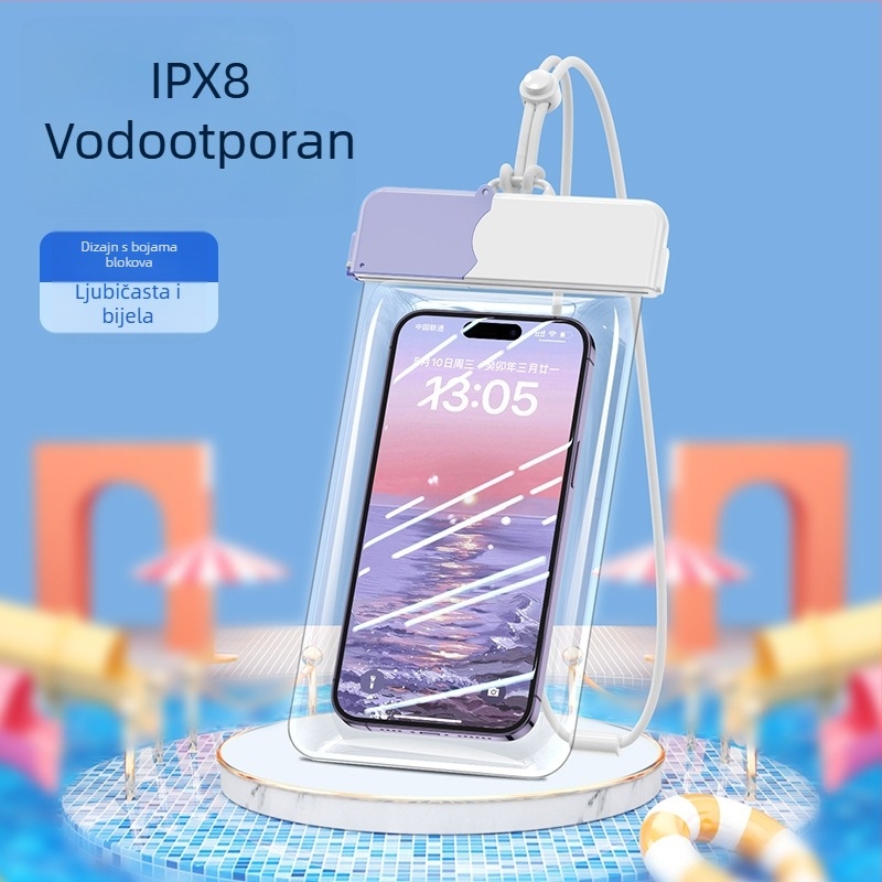 Vodootporna torbica za telefon s dodirnim zaslonom — ABS+TPU, kapacitet 7.2, poliester tkanina, crtani stil, logotip otisnut
