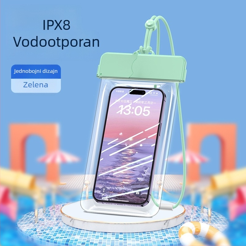 Vodootporna torbica za telefon s dodirnim zaslonom — ABS+TPU, kapacitet 7.2, poliester tkanina, crtani stil, logotip otisnut